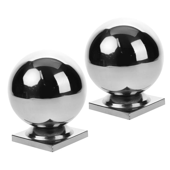 WEUVEB 2-Pack Stainless Steel Fence Post Caps, Decorative Shaped Covers for Patio, Garden, Outdoor Fence Posts