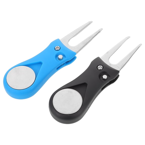 WEUVEB 2Pcs Golfing Tool Metal Golf Fork Compact Design Divot Fixer For Outdoor Use