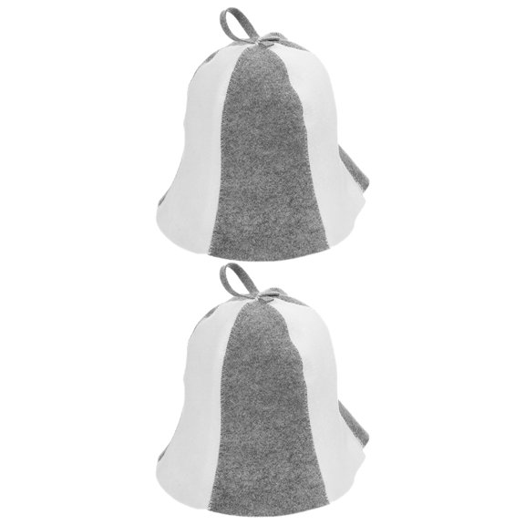 WEUVEB 2Pcs Grey Unisex Sauna Caps For Bathing Enhance Relaxation In Sauna Environment