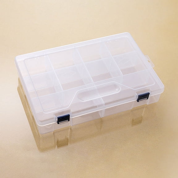 WEUVEB Small Parts Organizer Box with Compartments White 2Pcs