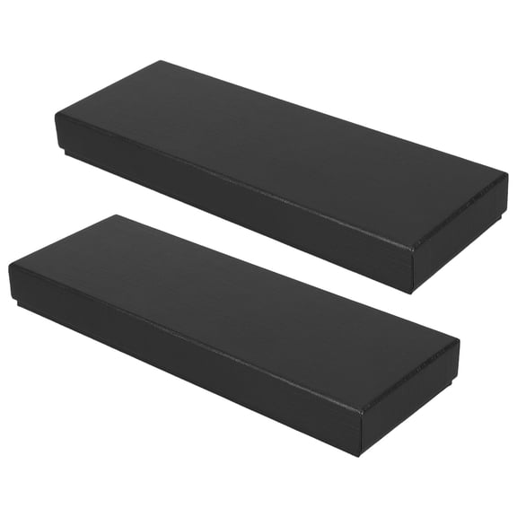 WEUVEB Black Cardboard Tie Box 27x9x3 cm Packaging Box 2 Pieces