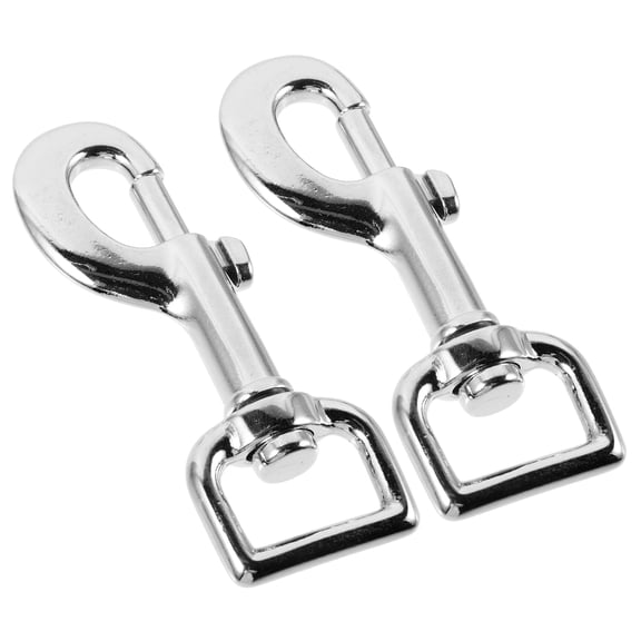 WEUVEB 2Pcs Heavy Duty Plated Silver Dog Leash Clasp with 360 Degree Swivel for Outdoor Use