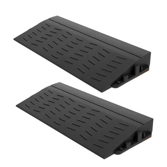 WEUVEB 2Pcs Indoor Plastic Robot Vacuum Threshold Ramp Black with Slipresistant Design