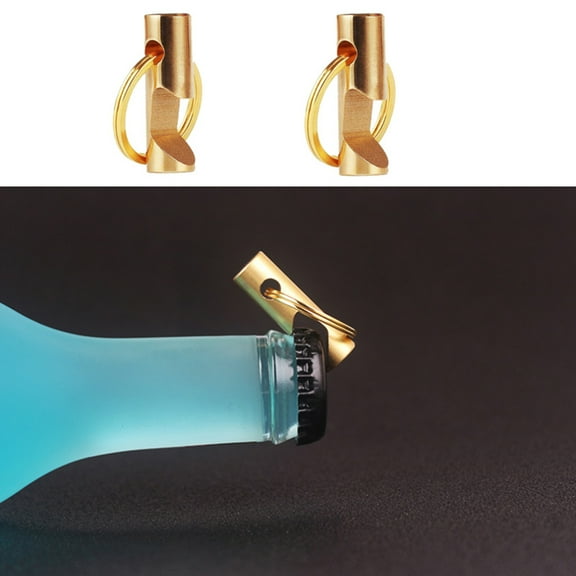WEUVEB 2Pcs Manual Bottle Opener Golden Compact Multi Functional for Home Bar