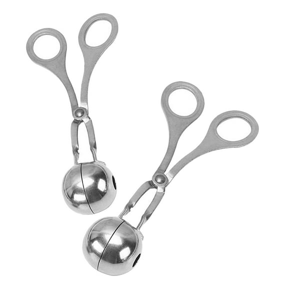 WEUVEB 2-Pack Stainless Steel Meatball Scoop with Anti- Handles, Easy Meatball Maker Tool for Kitchen Cooking