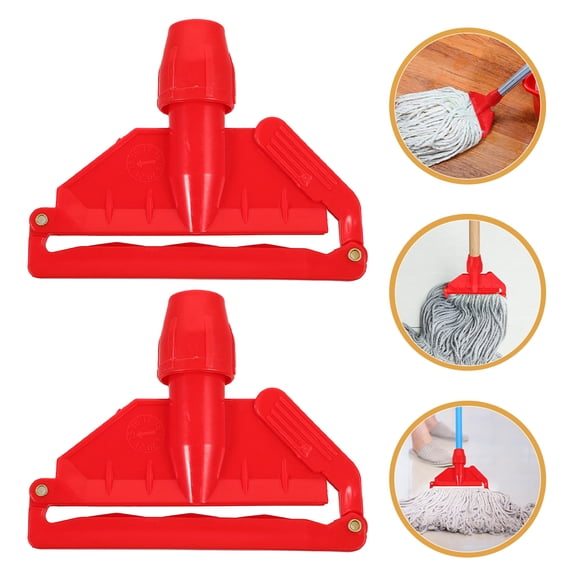 WEUVEB 2Pcs Ergonomic Mop Handle Clamp Replacement for Versatile Household Cleaning