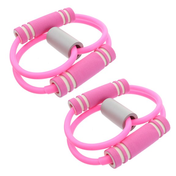 WEUVEB Multi-Function Pink Elastic Pull Rope for Massage and Slimming 2Pcs