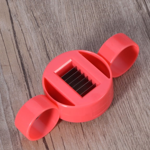 WEUVEB 2Pcs Plastic Bean Cutter with Round Handles Red for Kitchen Use Easy Grip and Quick Bean Slicing