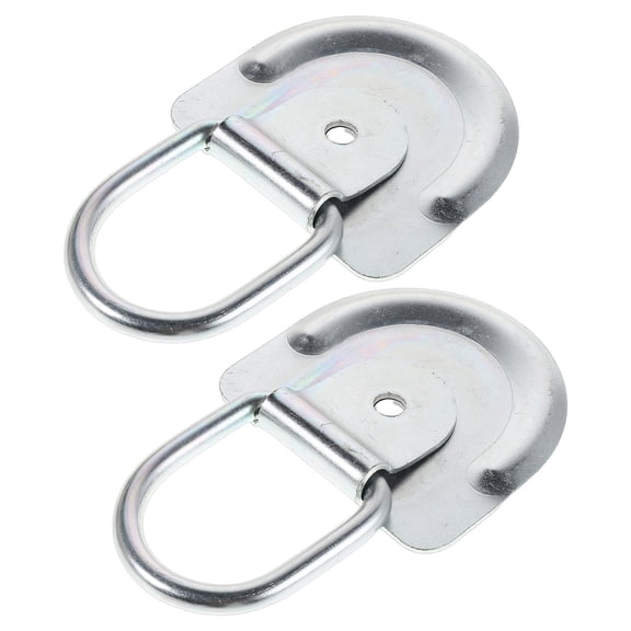 WEUVEB 2Pcs Plated Silver Cargo Tie Down Rings with Anchor Points for Trailer Floor Load Bearing and Atv Transport