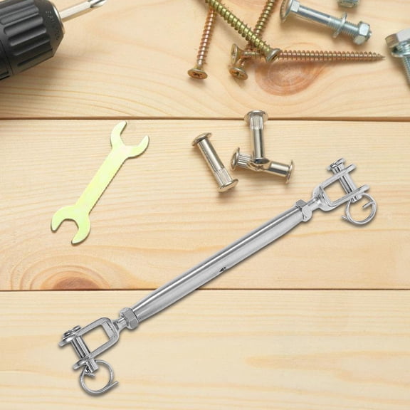WEUVEB 2Pcs Plated Silver Stainless Steel Turnbuckle Rigging Screws with Corrosion Resistant Finish