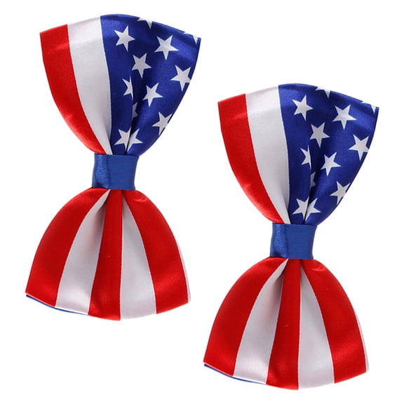 WEUVEB Easy-Wear Multi-Color Polyester Bow Tie for Men's Parties 2Pcs