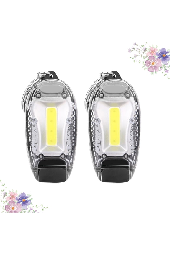 Keychain Light Black Cob LED Easy to Carry Clip for Home 2Pcs