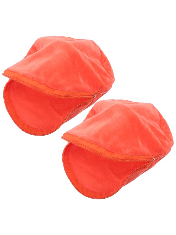 2Pcs Portable Orange Hand Warmer Muff with Insulated Zippered Cover and Soft Lint Sleeve