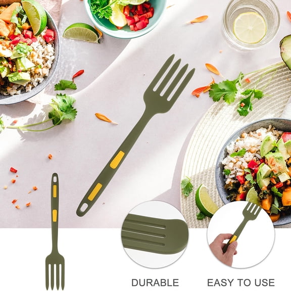 WEUVEB Cutlery Forks Wear-Resistant Silicone Green 2Pcs