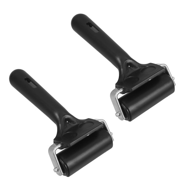 WEUVEB 2Pcs Rubber Roller Heavy Duty Metal Frame Ink Distribution Stamping Tools 5.9 x 2.4in