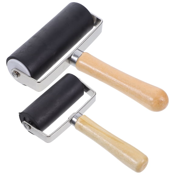 WEUVEB 2Pcs Rubber Roller Tool Multi Color Ink Applicator for Crafts and Art Projects