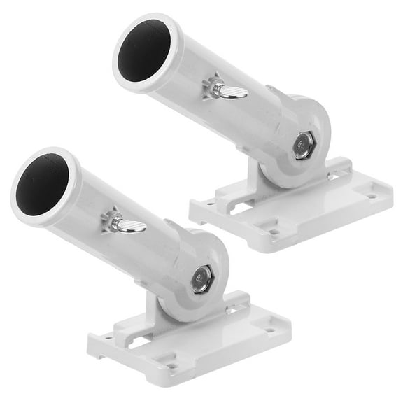 WEUVEB 2-Pack White Adjustable Side Mount Flag Brackets for Flag Pole Holders, Hardware for Home Outdoor Use