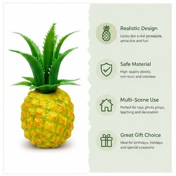 WEUVEB 2Pcs Pineapple Ornament Plastic Realistic Desktop Decoration for Home and Retail