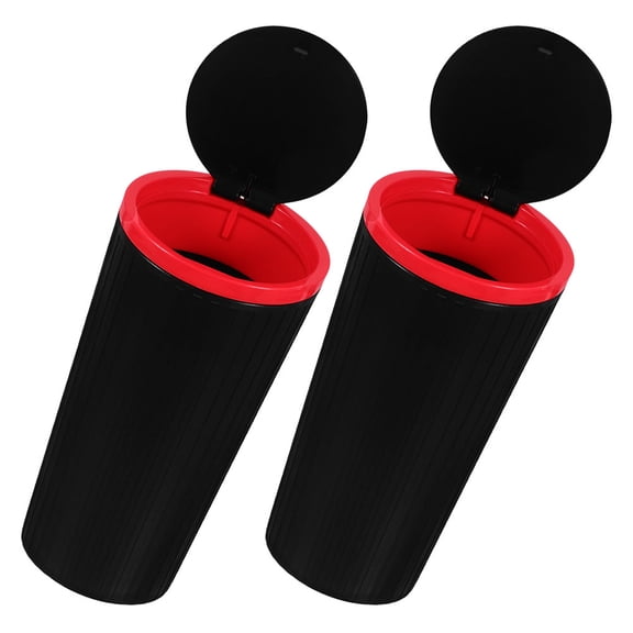 WEUVEB Small Car Trash Can with Lid Assorted Color ABS PP Portable for Car Use 2Pcs