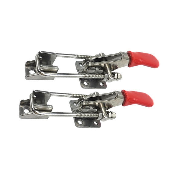 WEUVEB 2-Pack Stainless Steel Toggle Latch Clamps with Plastic Handles for Cabinets, Doors, Boxes and More