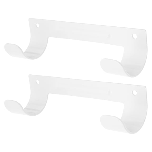 WEUVEB 2Pcs Wall Mount Iron Holder with Dual- Design, White Ironing Board Hanger for Laundry Room and Home Use