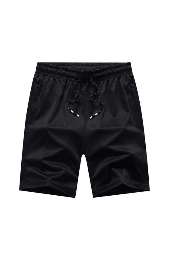 2-Pack Men's Black Polyester Sports Shorts Quick-Dry Breathable Running, Yoga & Exercise Leisure Shorts