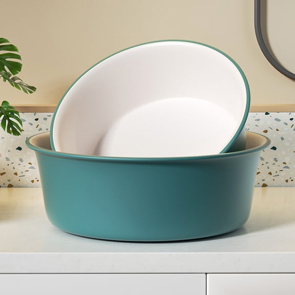 WEUVEB 2Pcs Thickened Plastic Wash Tub for Foot Soaking Dishwashing and Laundry