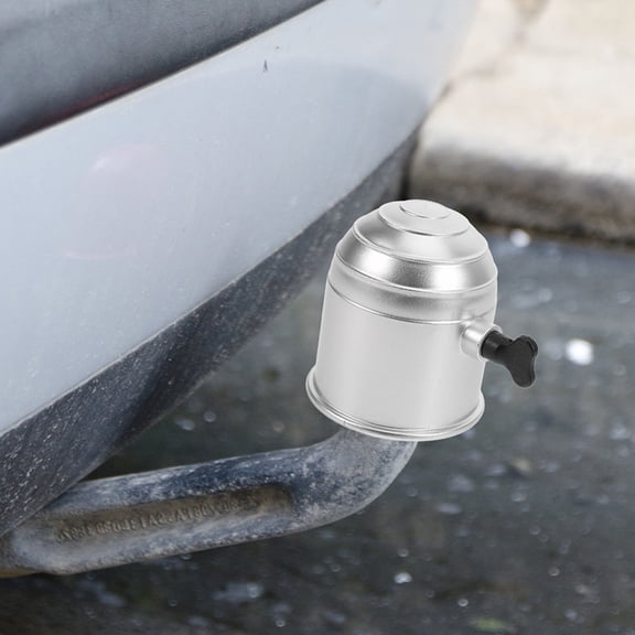 WEUVEB 2Pcs Universal Tow Ball Cover with Locking Mechanism Silver Weatherproof Trailer Accessory