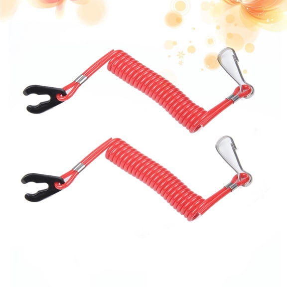 WEUVEB 2Pcs Boat Outboard Engine Motor Safety Tether Lanyard Durable Waterproof