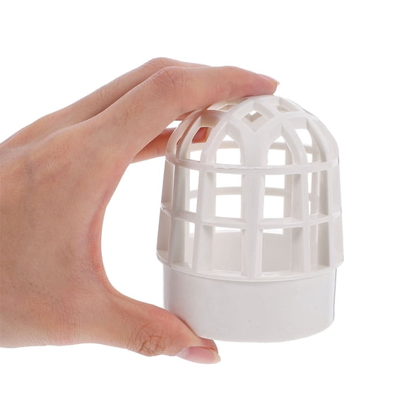 WEUVEB 2-Pack White PVC Gutter Downspout Guards with Mesh Screens for Balcony Outdoor Drainage Protection