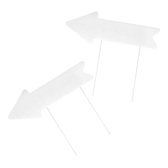 WEUVEB 2Pcs Arrow Sign Plastic White Garden Decoration Corrugated Design for Outdoor Events
