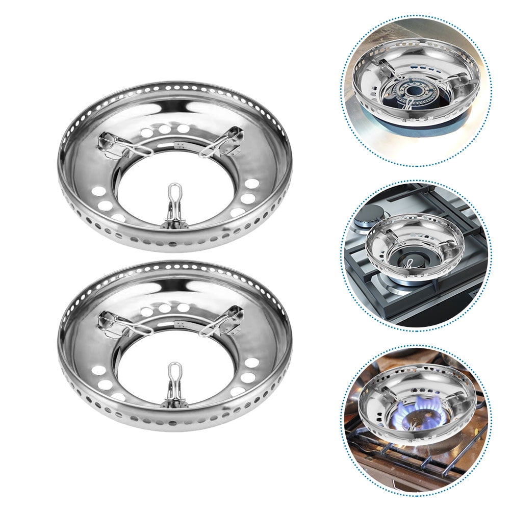 WEUVEB Stainless Steel Windproof Wok Stand for Gas Stove, 2-Piece Cooking Support Accessory Set