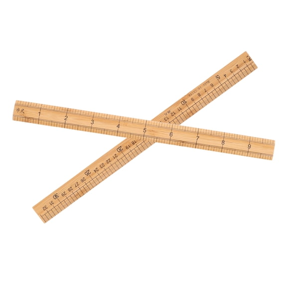 WEUVEB 2Pcs Wooden Sewing Ruler with Precise Double Sided Scale and Portable Design for Craft Studio Use