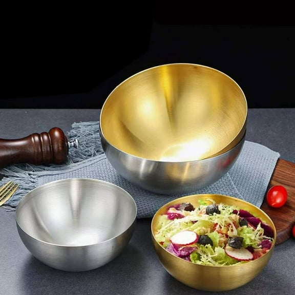 WEUVEB 2-Piece Stainless Steel Kitchen Bowls for Serving and Food Storage, Modern Design, and Easy to Clean