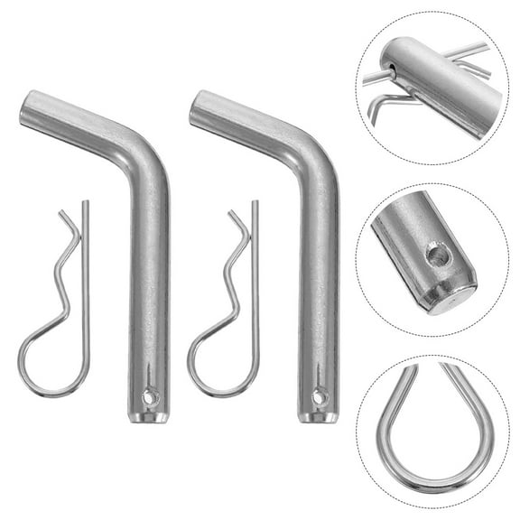 WEUVEB 2Sets Plated Silver Trailer Hitch Pin and Clip for 2 Inch Receiver Heavy Duty Design
