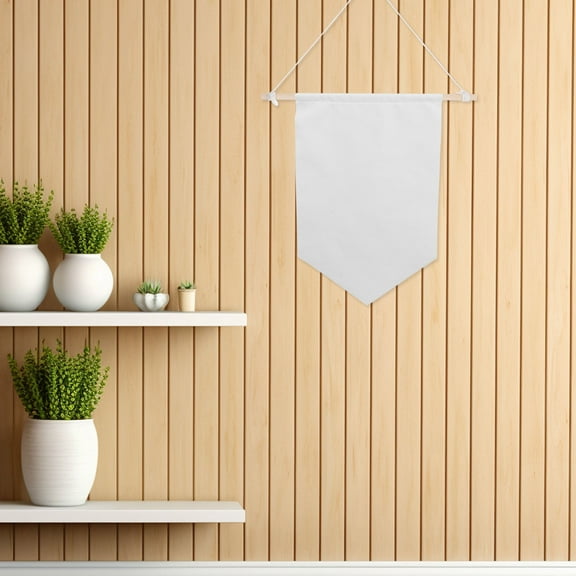 WEUVEB 2pcs Wood Banner Hanger Flag Wall Mount Beige for Homeowners Yard and Home Decoration