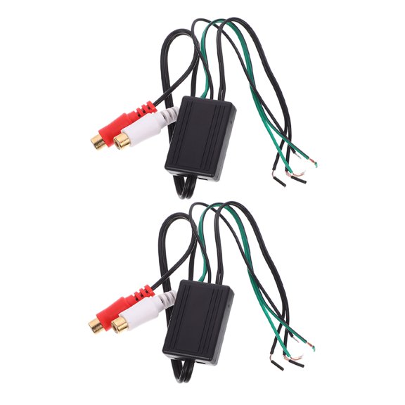 WEUVEB 2pcs Car Audio Amplifier Wiring Kit Line Output Converter ABS