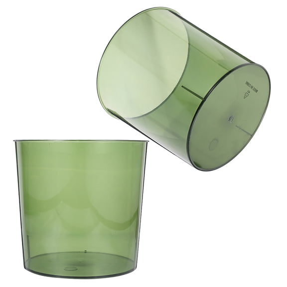 WEUVEB 2Pcs Green Plastic Container Large Round Vase Anti Fall Flower Holder