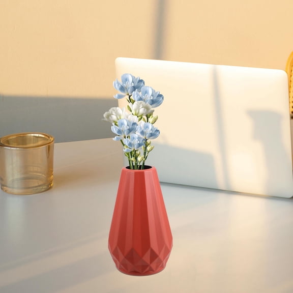 WEUVEB 2Pcs Orange Orchid Vase Decorative Flower Container Vase for Desktop and Dining