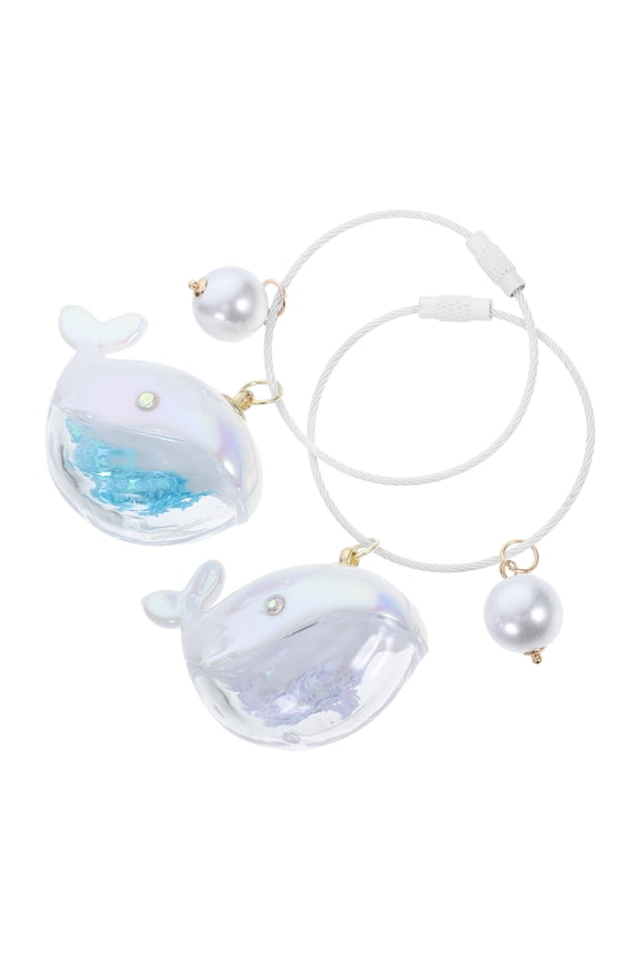 Kawaii Dolphin Keychain Set, 2 Pcs PVC Alloy Cute Animal Charm Accessories for Bags and Decoration