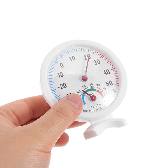 WEUVEB 2-Pack Small Round Analog Thermometer and Hygrometer for Home, Refrigerator, and Indoor Use