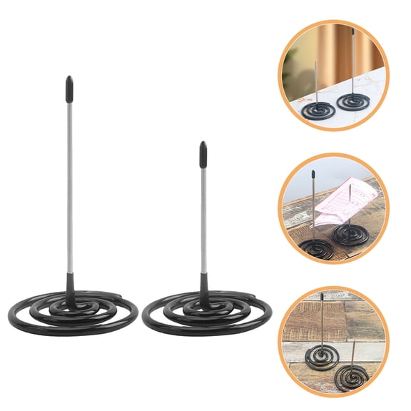 WEUVEB 2Pcs Black Stainless Steel Order Slip Holder for Bars Cafes and Office Use