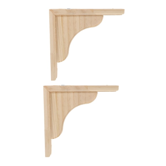 WEUVEB 2pcs Wooden Triangular Shelf Bracket Wall Mounted Corner Brace
