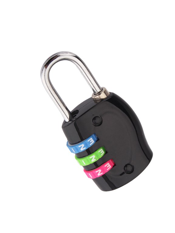 Backpack Combination Lock 3 Dial Luggage Lock Black for Travel