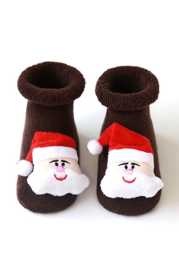 3 Pairs Comfortable Shoe Socks Cotton Non-slip for Infants Assorted Color