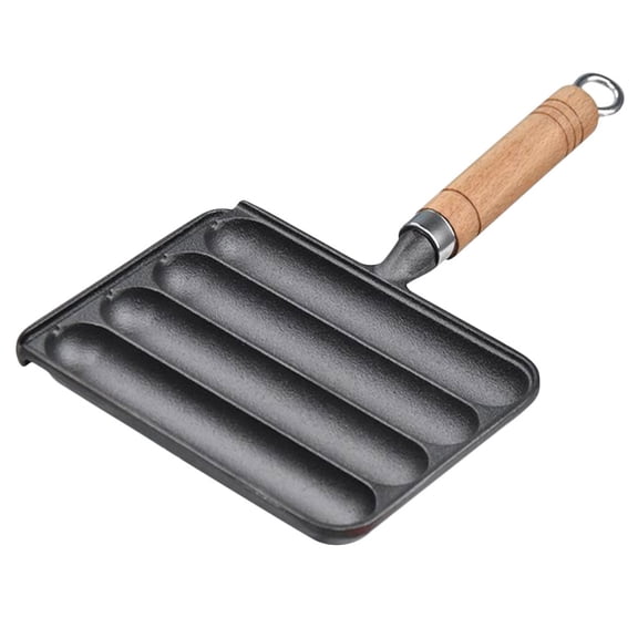 WEUVEB Hot Dog Bun Baking Pan Mold for Sausage, Iron Grill Tray for Family Picnic and Outdoor Cooking, 1 Set