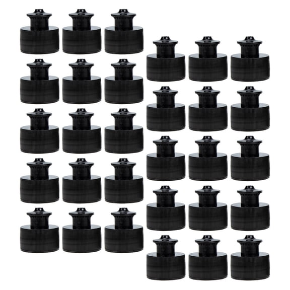 WEUVEB 30Pcs Portable Water Bottle Caps Black Push Button Design Fit Most Sports Water Bottles