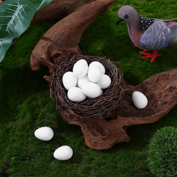 WEUVEB 30Pcs Solid Plastic Parrot Fake Egg for Nest Management and Hatching Assistance