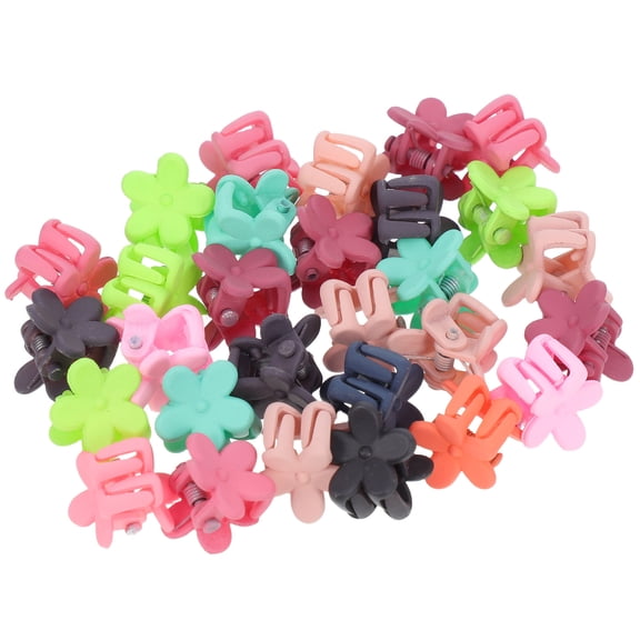 WEUVEB 30pcs Girl Hair Accessories Acrylic Flower Shape Bangs Holder Assorted Color