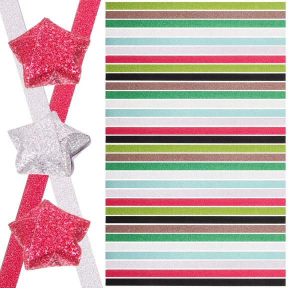 WEUVEB 320Pcs Colored Origami Sparkly Paper for DIY Handcraft Projects Assorted
